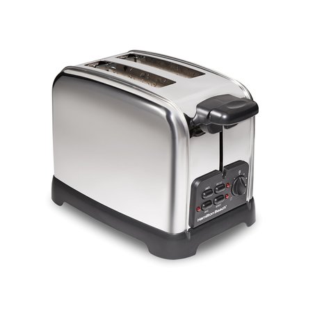 HAMILTON BEACH Stainless Steel Black/Silver 2 slot Toaster 7.63 in. H X 6.89 in. W X 11.1 in. D 22782